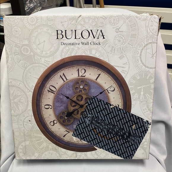 Bulova Brown and Cream Decorative Clock - Picture 2 of 3